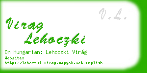 virag lehoczki business card
